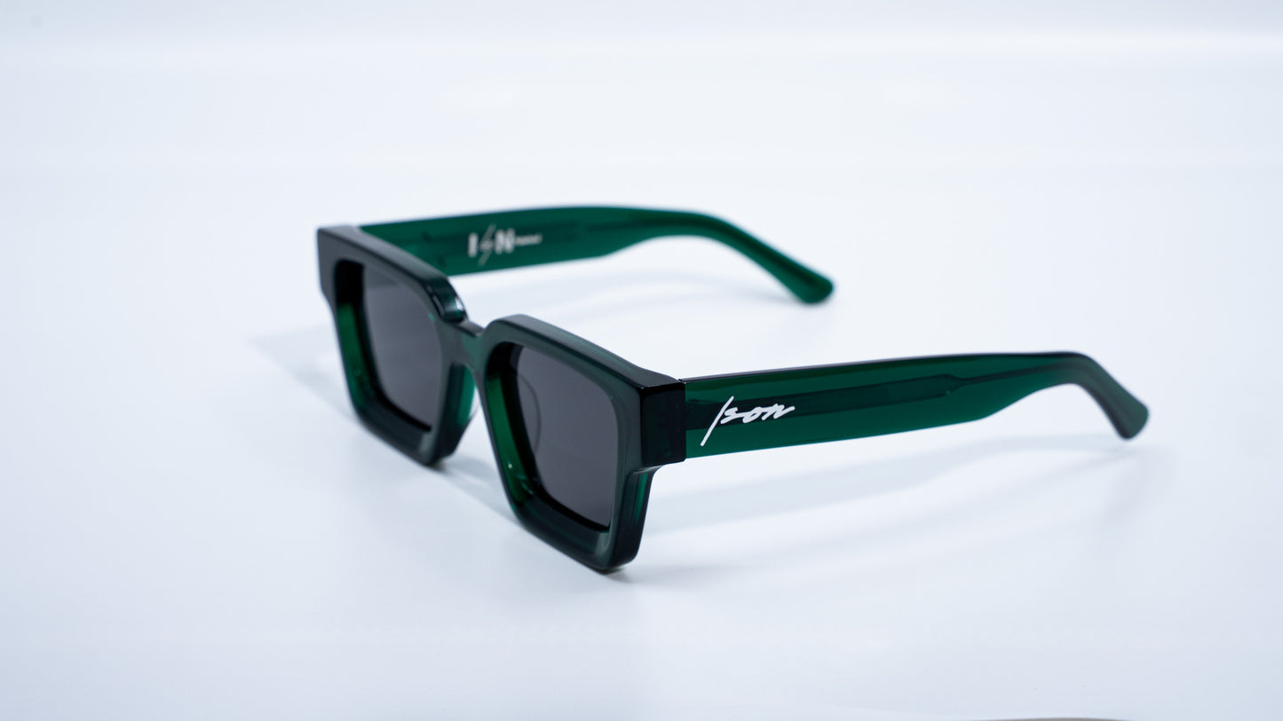 Emerald Green Plant Based Polarized - Luxury Square Sunglasses