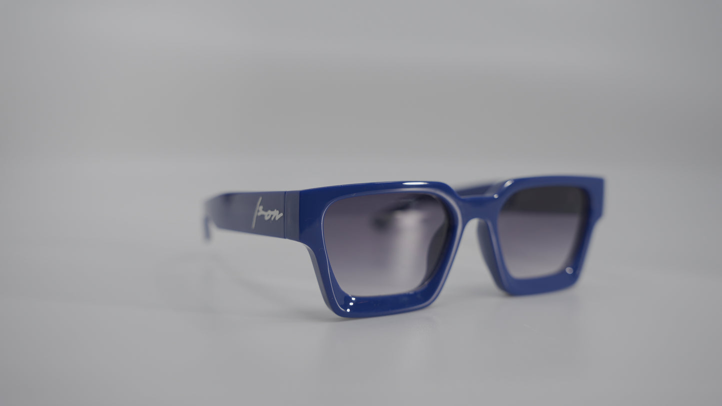 Royal Blue Sunglasses – Deep Blue Square Frame with Gradient Lens