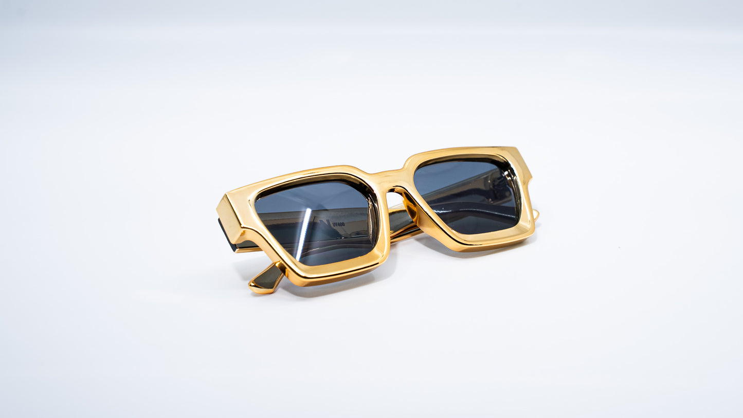 24k Gold Square Frame Sunglasses