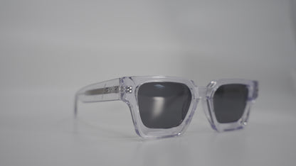 CRYSTAL CLEAR POLARIZED PLANT BASED Luxury Square frame sunglasses