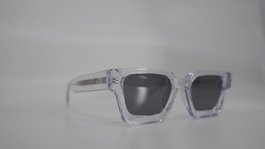 CRYSTAL CLEAR POLARIZED PLANT BASED Luxury Square frame sunglasses