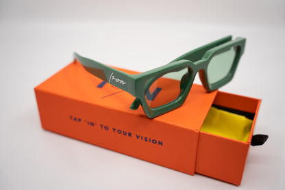 Emerald City HD Sunglasses – Bold Green Square Frame with green Lens